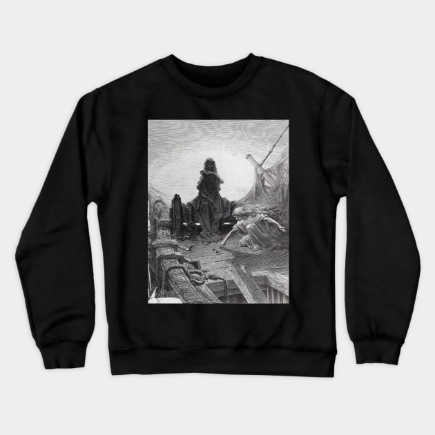 Death Rolls the Dice - Gustave Dore Crewneck Sweatshirt by forgottenbeauty